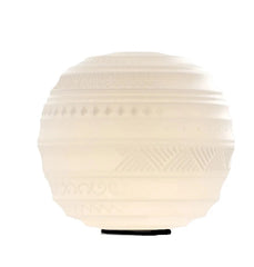 Braille Table Lamp, 25cm, White Textured Glass with Black Base, E14, IP20