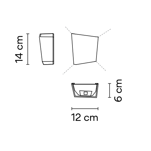 Break Plus Wall, 2 Beam, Small, Red, LED, 2W, IP65
