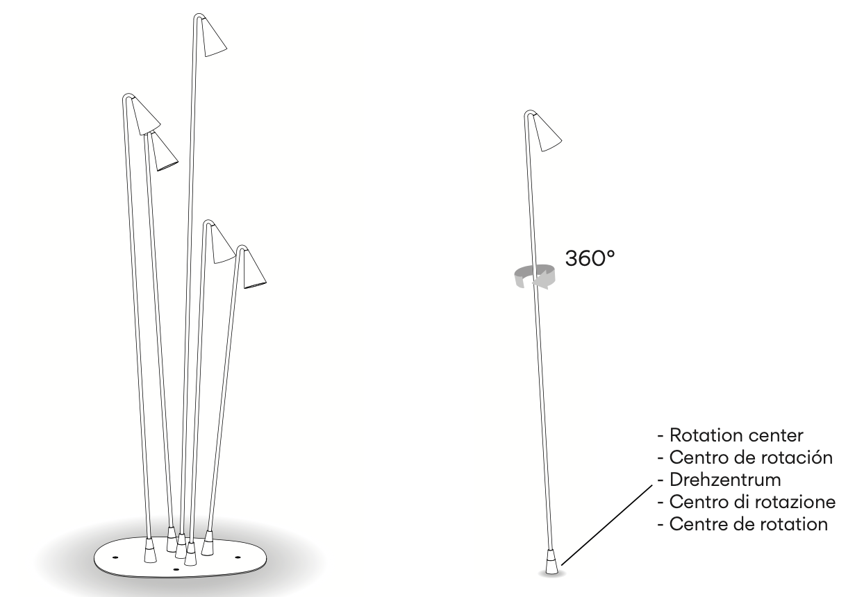 Brisa Floor, 5 Light, Green, LED, 10.5W, On/Off, IP65