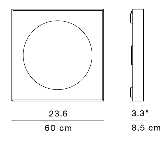 Cassette Ceiling, 60 cm, White, LED, 41W, 2700K, Phase Dim, IP20