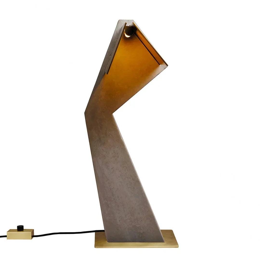 Cauvet Tau Table Lamp, Brass and Concrete, LED, Cord Switch Dim, IP20