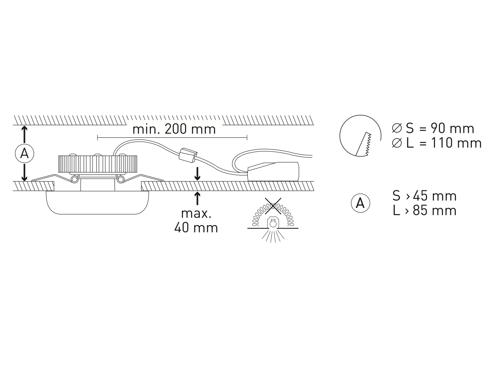 Cavity Semi-Flush Recessed Downlight, Bronze, LED, Triac Dim, IP40
