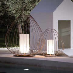 Cell Floor Lamp, Wide, 62 cm H, Bronze Metal with White Poly, E27, IP65