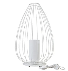 Cell Floor Lamp, Tall, 88 cm H, White Metal with White Linen, E27, IP20