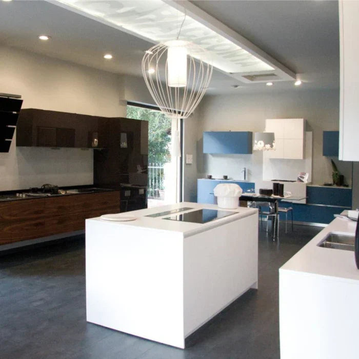 Cell Pendant Lamp, Wide, 89 cm H, Bronze Metal with White Linen and Black Tassel, E27, IP20 (Copy)