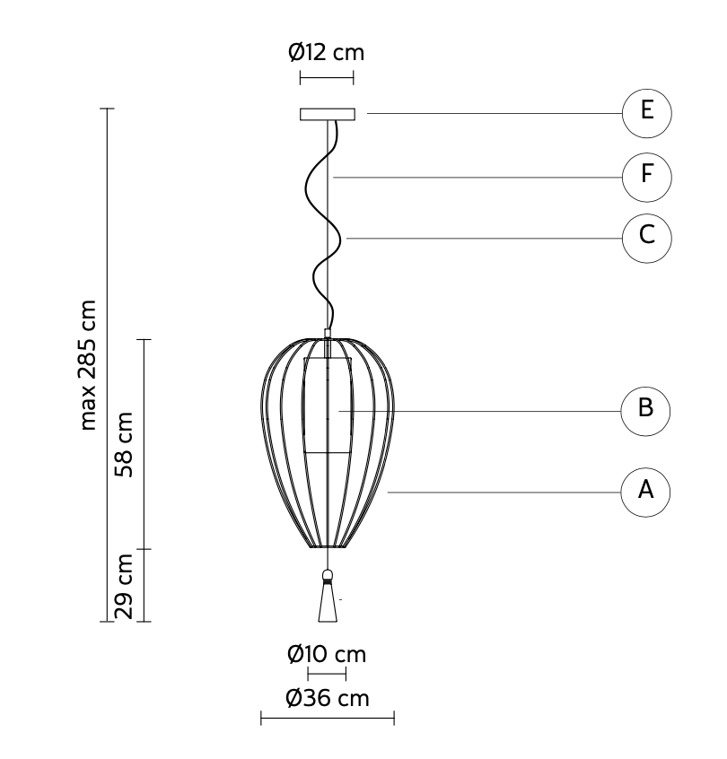 Cell Pendant Lamp, Tall, 58 cm H, White Metal with White Linen and White Tassel, E27, IP20