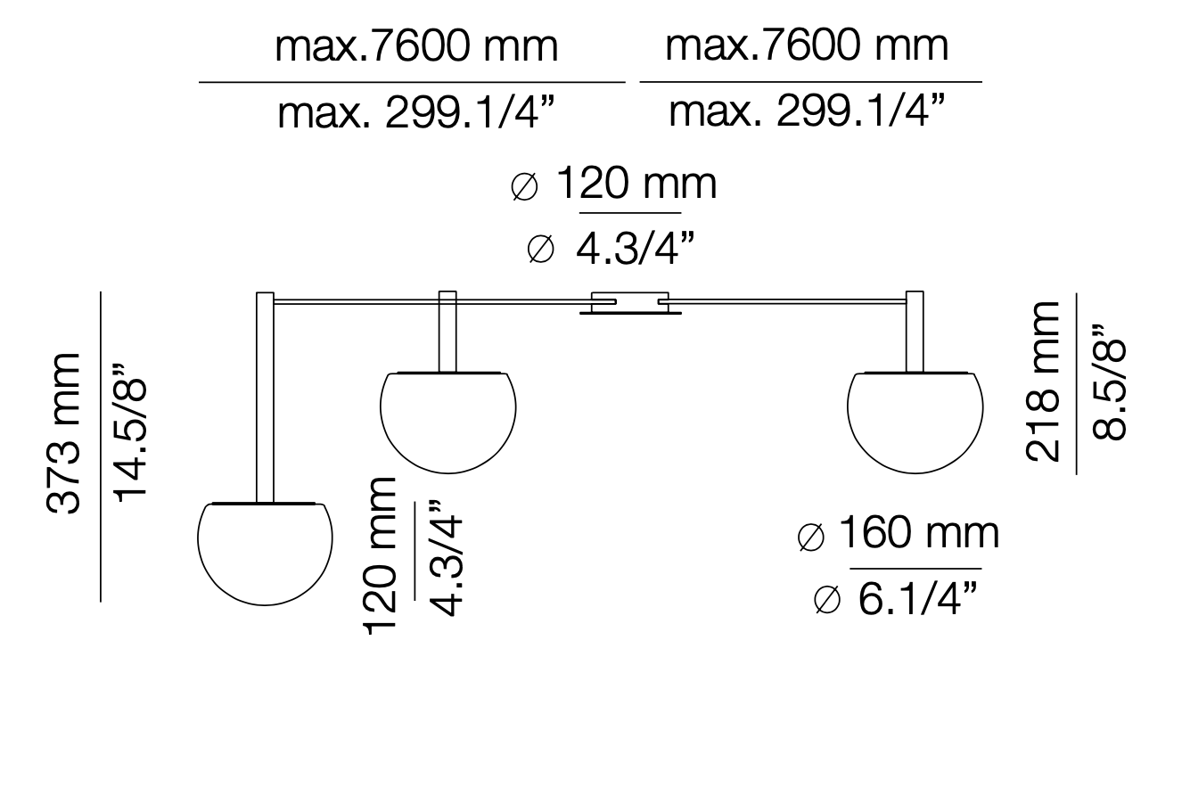 Circ Radial Ceiling, 3 Light, Recessed Mount, LED, IP20