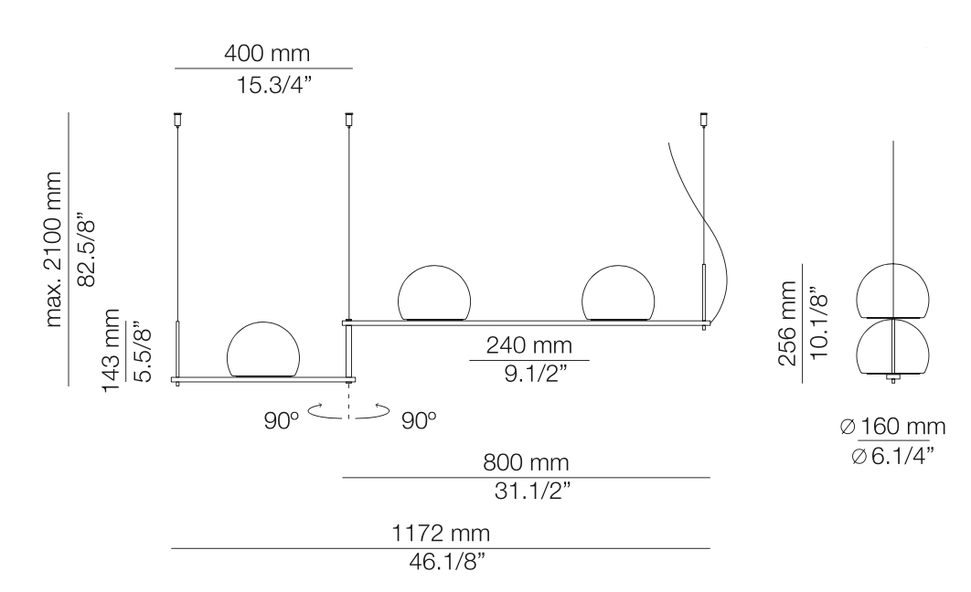 Circ Linear Pendant, Adjustable, 3 Lights, White Glass with Gold Hardware, Recessed Mount, LED, Triac Dim, IP20