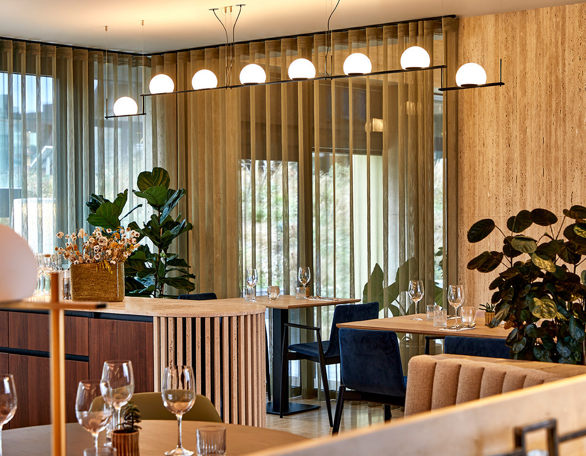 Circ Linear Pendant, Adjustable, 3 Lights, White Glass with Gold Hardware, Surface Mount, LED, Triac Dim, IP20