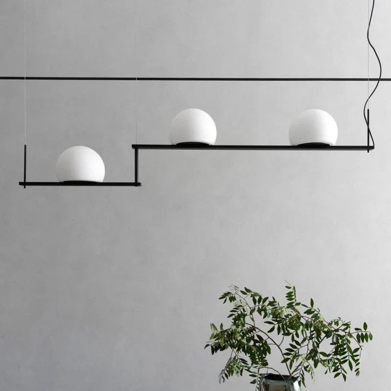 Circ Linear Pendant, Adjustable, 3 Lights, White Glass with Gold Hardware, Recessed Mount, LED, Triac Dim, IP20
