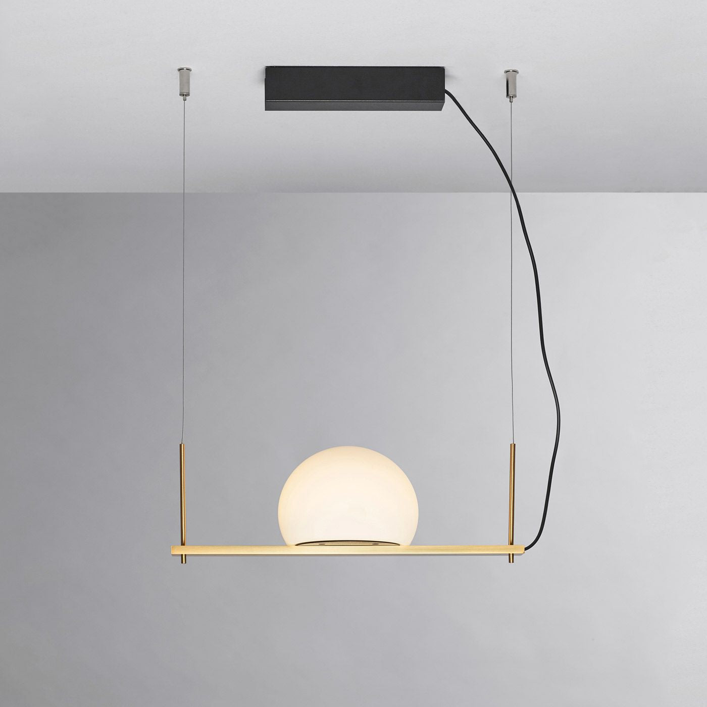 Circ Linear Pendant, 1 Light, White Glass with Black Hardware, Surface Mount, LED, Triac Dim, IP20