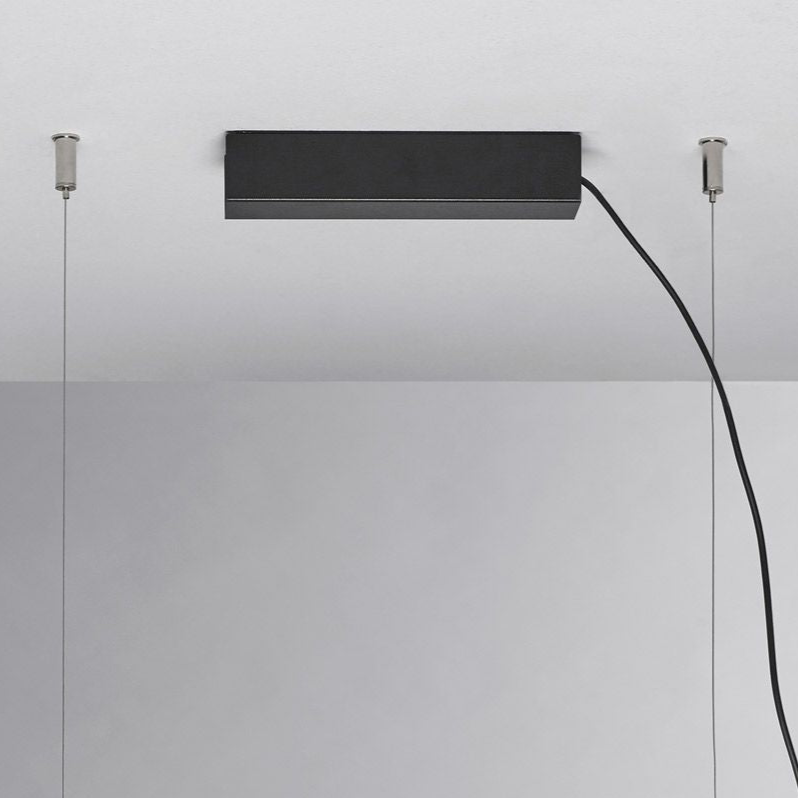 Circ Linear Pendant, Adjustable, 3 Lights, White Glass with Black Hardware, Surface Mount, LED, Triac Dim, IP20