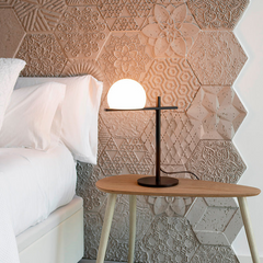 Circ Table Lamp, Glass Shade with Black Body, LED, IP20