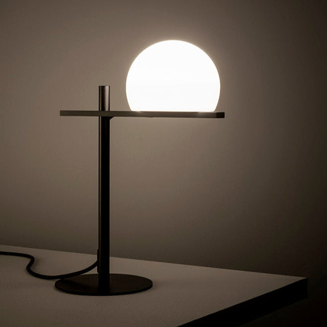 Circ Table Lamp, Glass Shade with Black Body, LED, IP20