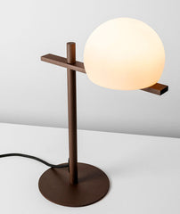 Circ Table Lamp, Poly Shade with Rust Body, LED, IP55