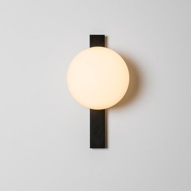 Circ Wall Light, White Glass with Black Strap, LED, Triac Dim, IP44