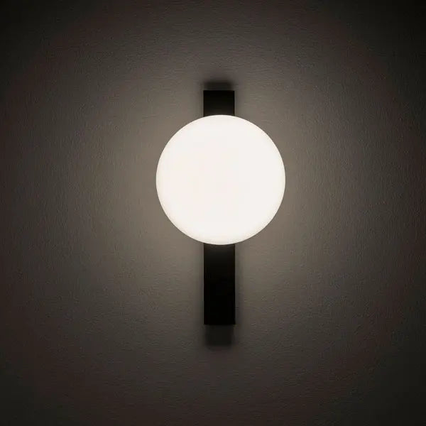 Circ Wall Light, White Glass with Black Strap, LED, Triac Dim, IP20