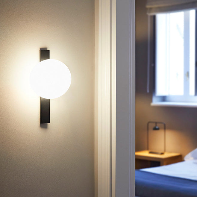 Circ Wall Light, White Glass with Gold Strap, LED, Triac Dim, IP20