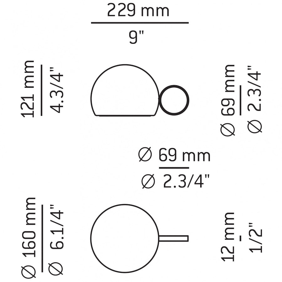 Circ Wireless Table Lamp, Poly Shade with Small Black Ring, LED, IP67
