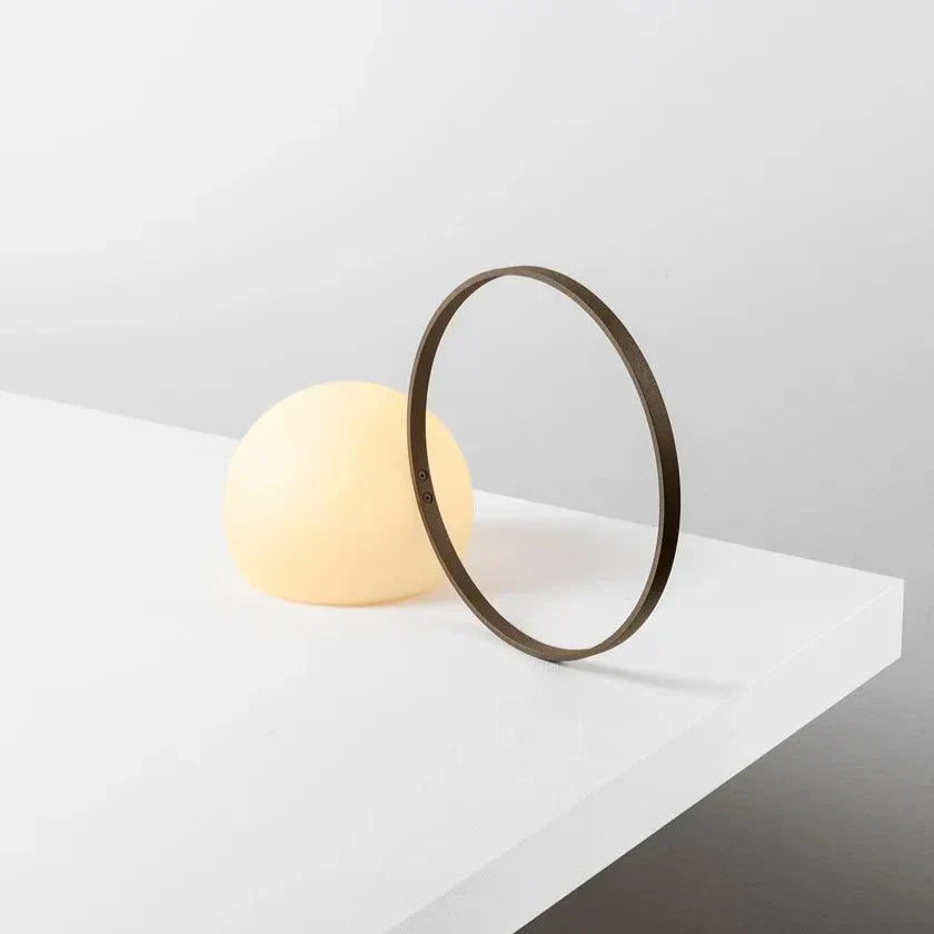 Circ Wireless Table Lamp, Poly Shade with Large Black Ring, LED, IP67