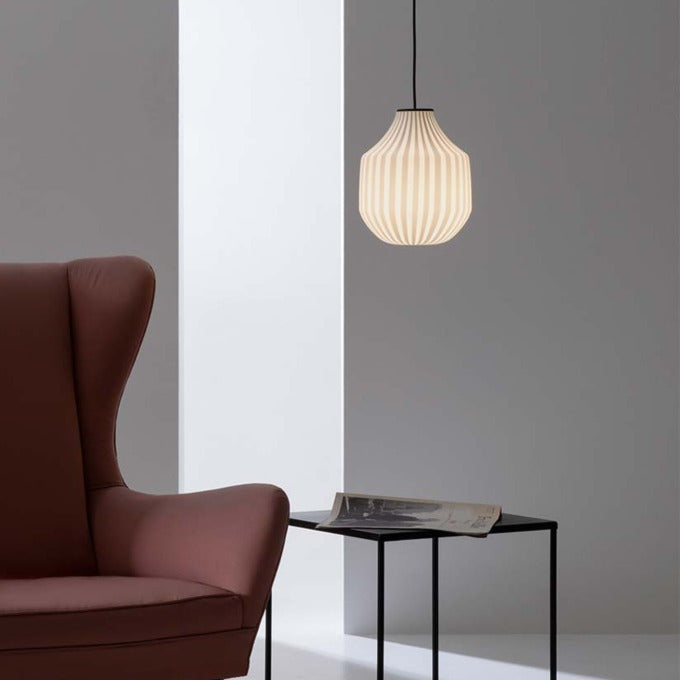 Circus pendant light, white filigree handblown glass, round, E27, Triac Dim, IP20