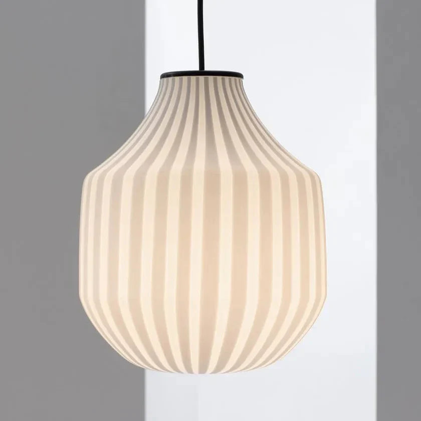 Circus pendant light, white filigree handblown glass, round, E27, Triac Dim, IP20