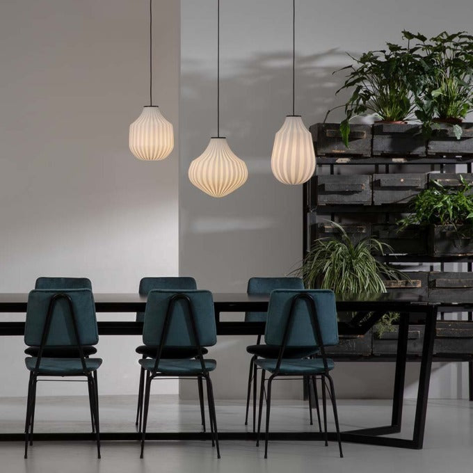 Circus pendant light, white filigree handblown glass, round, E27, Triac Dim, IP20
