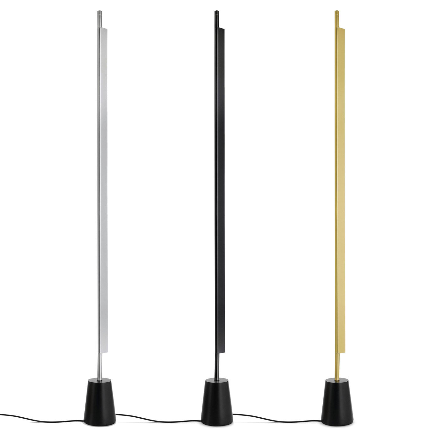 Compendium Linear Floor Lamp, Black, LED, 37W, Foot Dimmer, IP20
