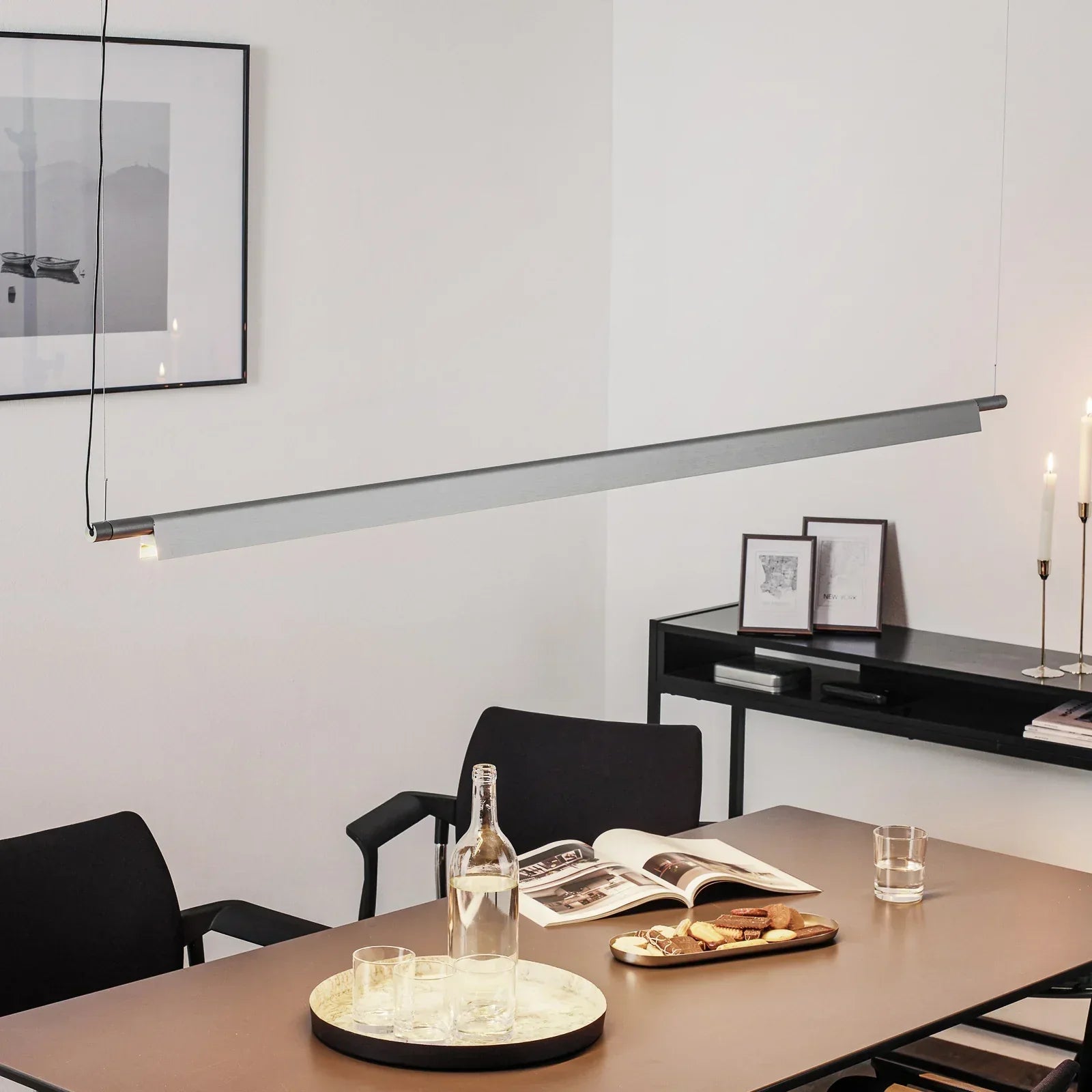 Compendium Linear Pendant, Black, LED, 33W, Phase Dim, IP20