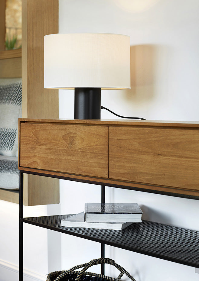 Cyls Table Lamp with Shade and Black, E27, IP20