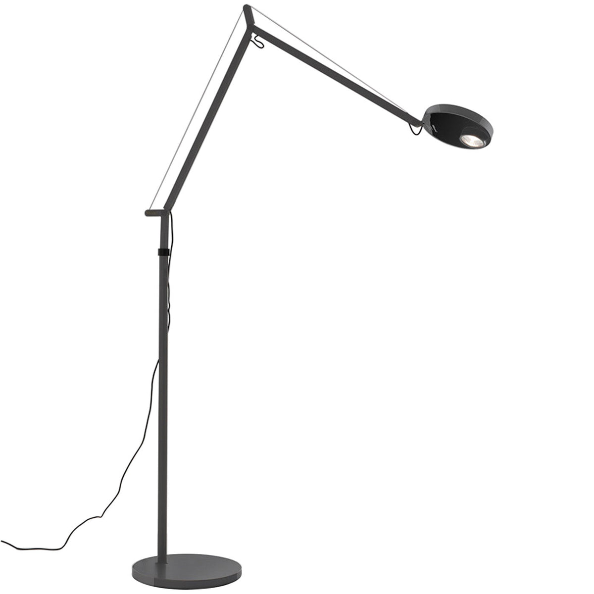 Demetra Adjustable Reading Floor Lamp, Black, LED, Touch Dimmer, IP20