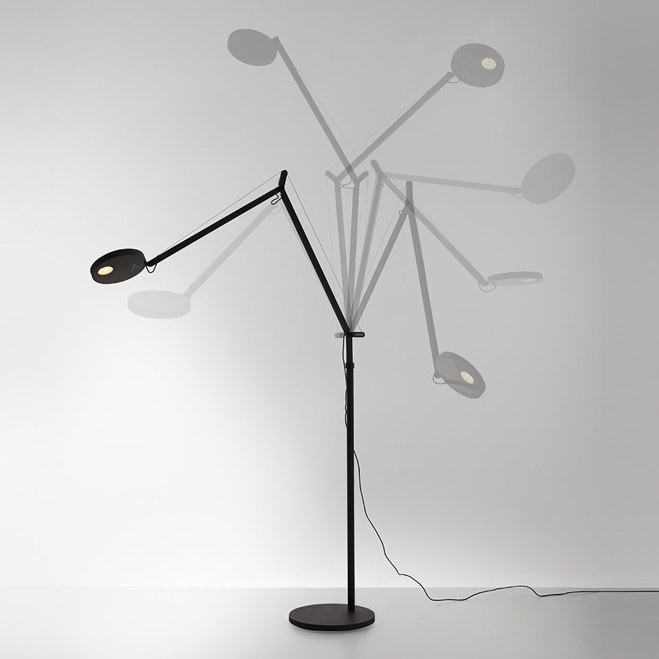 Demetra Adjustable Reading Floor Lamp, Black, LED, Touch Dimmer, IP20