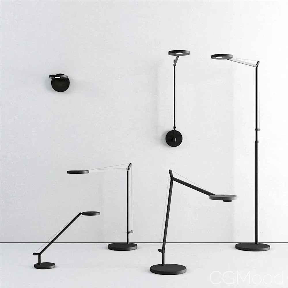 Demetra 2 Arm Adjustable Reading Table Lamp, Black, LED, Touch Dimmer, IP20
