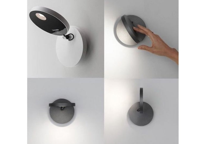 Demetra Adjustable Reading Wall Light, Anthracite, LED, Touch Dimmer, IP20