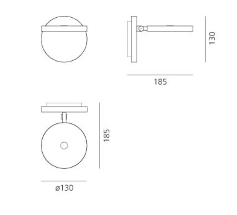 Demetra Adjustable Reading Wall Light, Anthracite, LED, Touch Dimmer, IP20