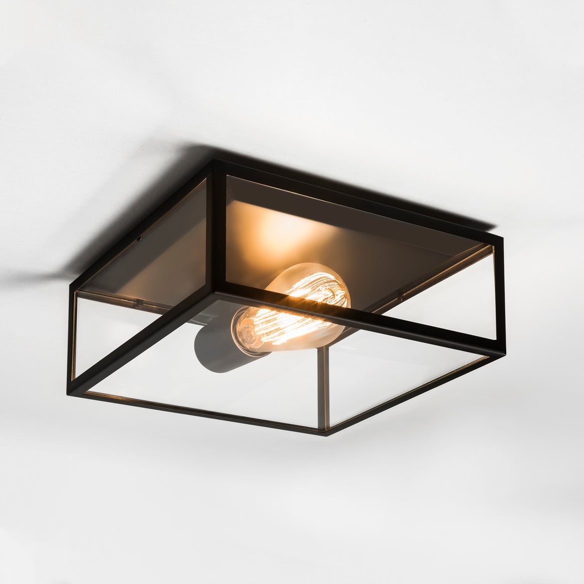 Bronte Ceiling, Black with Clear Glass, E27, IP23